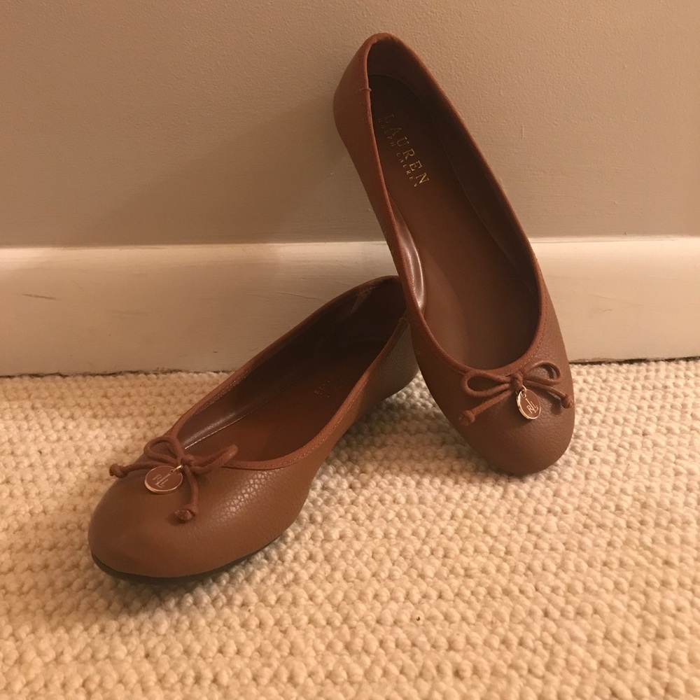 Brown Ralph Lauren ballet flats